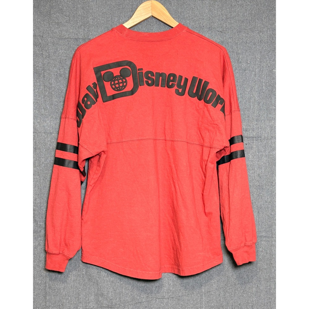 Disney Parks Spirit Jersey Walt Disney World Red Puff Print Long Sleeve Shirt SM - Picture 2 of 5